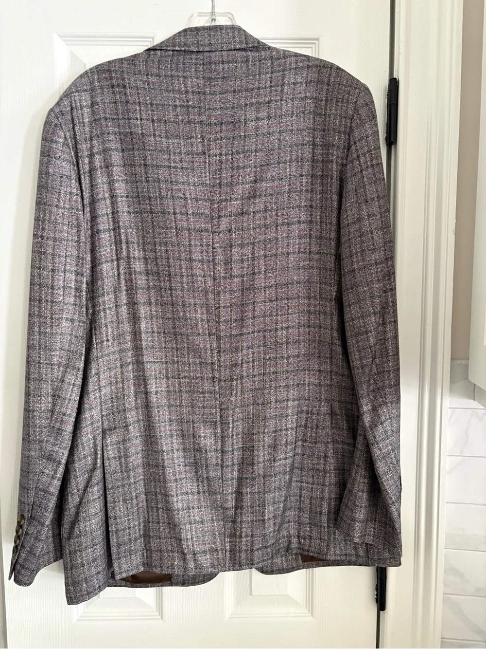 Max Davoli Baroni Mens Sportcoat Blazer Jacket 42L Gray Plaid